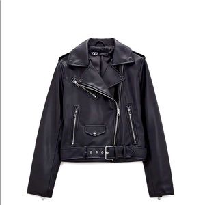 Leather biker jacket